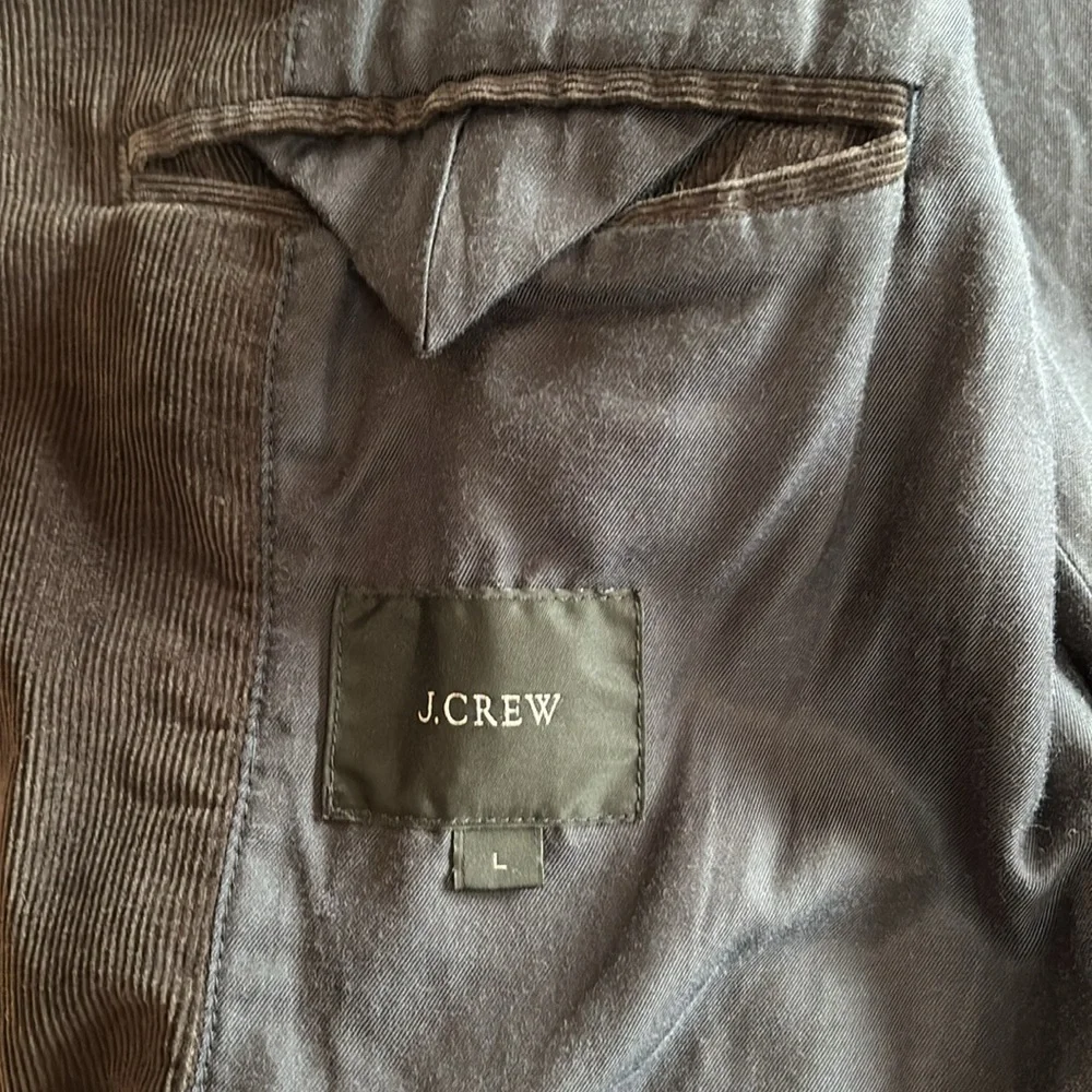 J. Crew Charcoal Gray Cotton Corduroy Blazer Two Button Lined Men’s Size Large